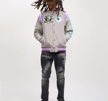 Mishka Trouble Varsity Jacket - Grey