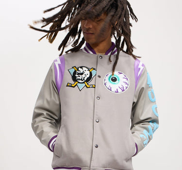 Mishka Trouble Varsity Jacket - Grey