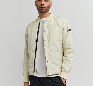 Quilted Shirt Jacket With Lining - Oatmeal