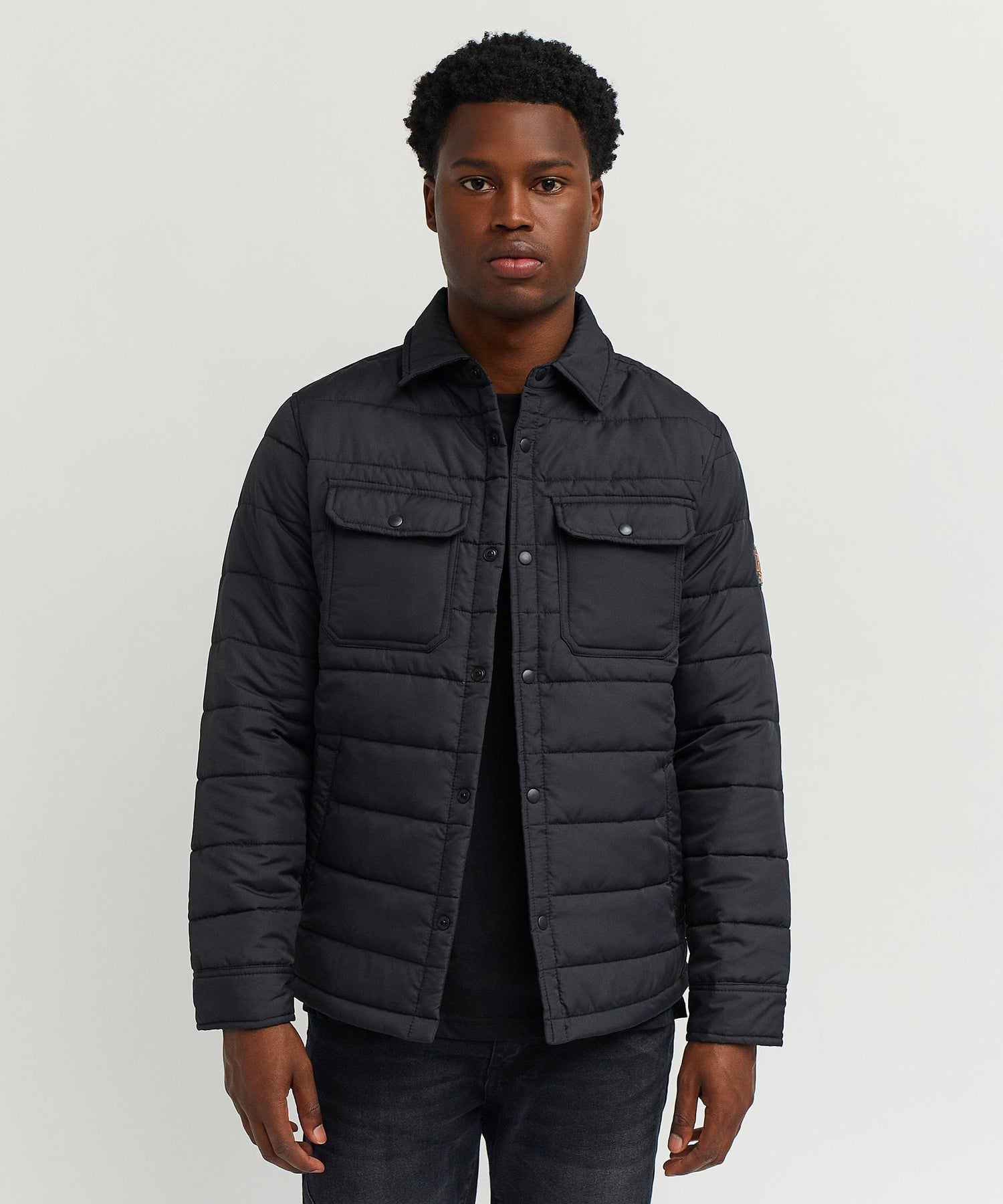 Padded Shirt Jacket - Black – Reason Clothing