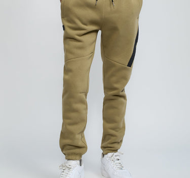 Haram Slim Fit Light Grey Jogger With Zip Detail - Olive Green