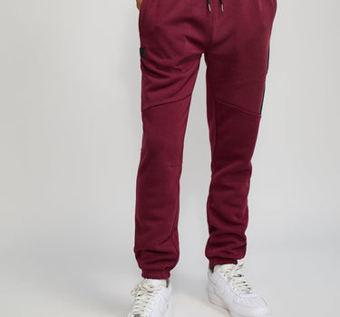 Haram Slim Fit Light Grey Jogger With Zip Detail - Burgundy