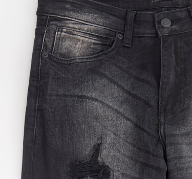 Men's Skinny Distressed Denim Pants - Black