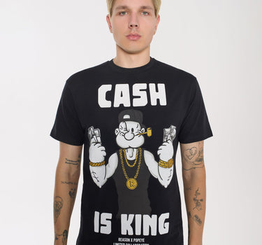 Popeye Cash Is King Short Sleeve Tee - Black