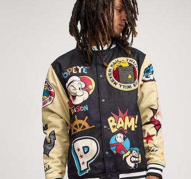 Popeye Varsity Jacket - Black