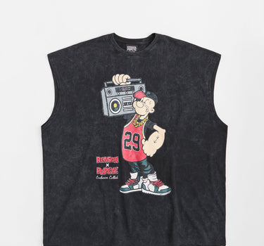 Plus Size Popeye Muscle Tee - Grey