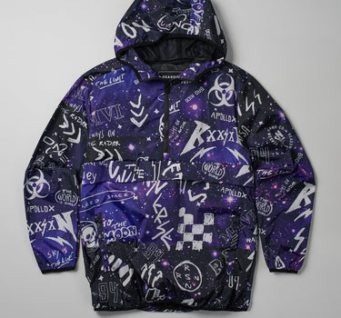 Galaxy Space Print Half-Zip Pullover Jacket