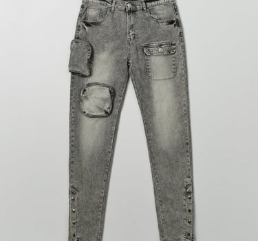 Robertson 3D Pocket Flare Denim Pant - Grey