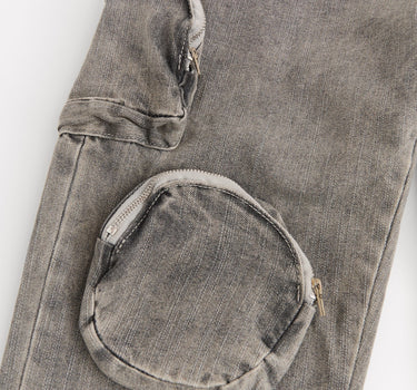 Robertson 3D Pocket Flare Denim Pant - Grey