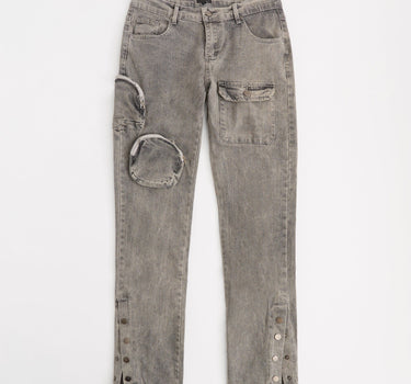 Robertson 3D Pocket Flare Denim Pant - Grey