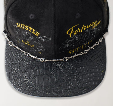 Fortune Croc Skin Chain Embroidered Graphic Hat