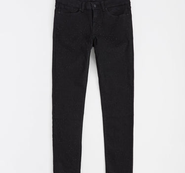 Midnight Rhinestone Skinny Jeans - Black