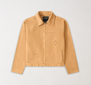 Studded Denim Jacket - Khaki