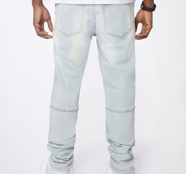 Fracture Distressed Skinny Jeans - Light Blue