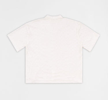 Textured Honey Comb Button Down Shirt - White