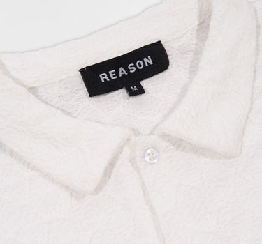 Textured Honey Comb Button Down Shirt - White