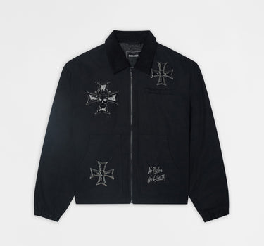 No Limits Collared Workwear Jacket - Black