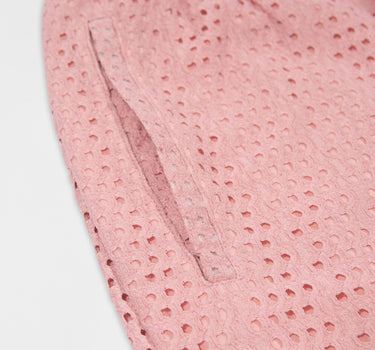 Textured Micro Hole Woven Short - Pink