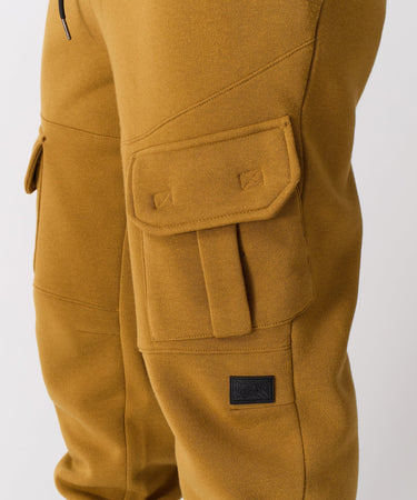 Banks Relaxed Fit Fleece Cargo Pants - Khaki