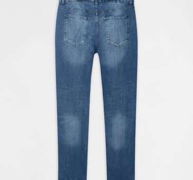 Straight Fit Distressed Denim Pant - Blue