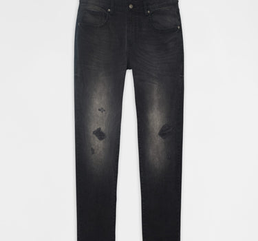 Straight Fit Distressed Denim Pant - Black