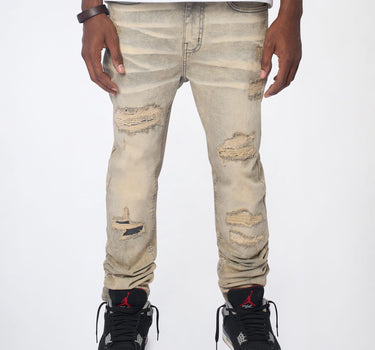 Desert Fade Distressed Skinny Jeans - Grey
