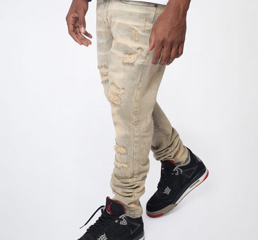 Desert Fade Distressed Skinny Jeans - Grey