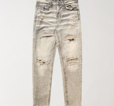 Washed Rip And Repair Denim Jeans - Grey