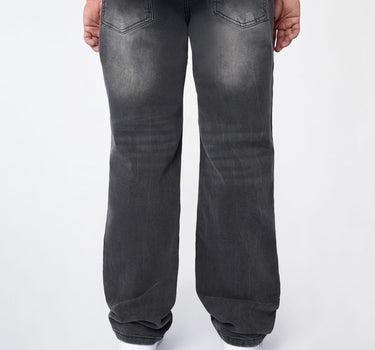 Straight Fit Tattered Denim Pant - Grey
