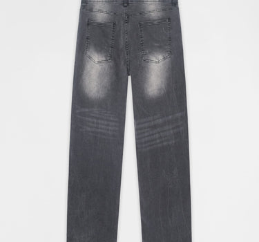 Straight Fit Tattered Denim Pant - Grey