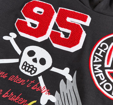 Kids Champion Chenille Patched Fleece Hoodie - Black