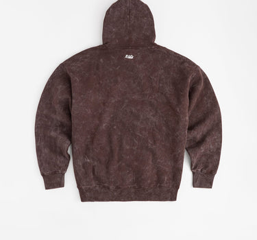 Essential Heavyweight Fleece Baggy Fit Washed Hoodie - Brown