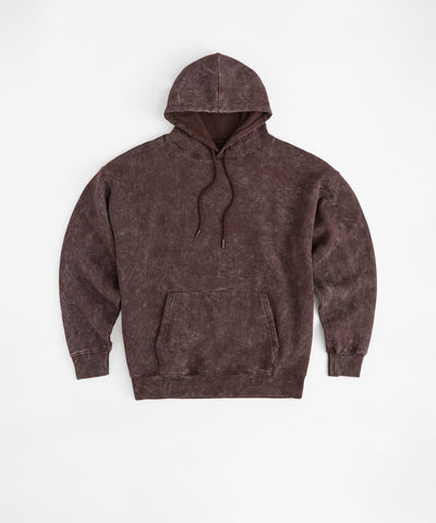 Essential Heavyweight Fleece Baggy Fit Washed Hoodie - Brown