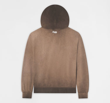 Washed Essential Zip Up Hoodie - Brown