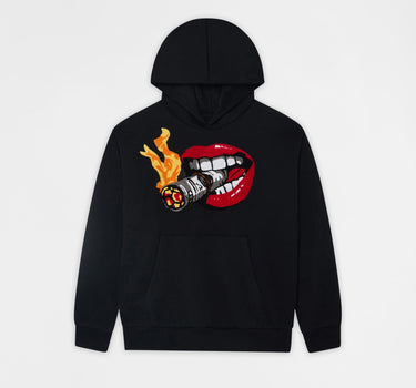 Smoking Money Chenille Hoodie - Black