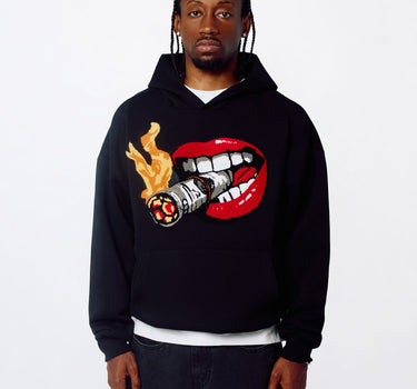 Smoking Money Chenille Hoodie - Black