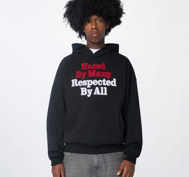 Hated By Many Chenille Hoodie - Black