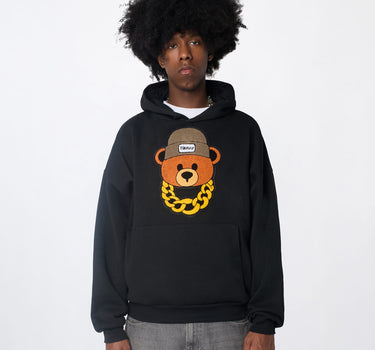 Henry Bear Chenille Hoodie - Black