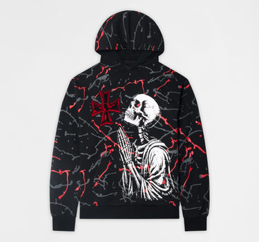 Lord Forgive Me Chenille Hoodie - Black