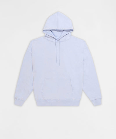 Essential Heavyweight Fleece Baggy Fit Washed Hoodie - Blue