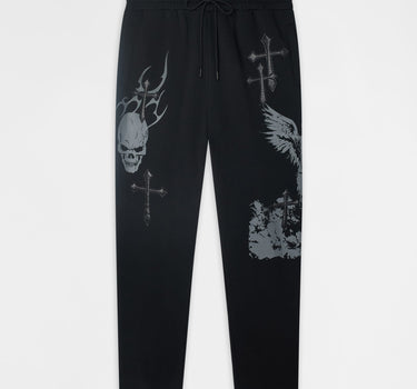Sin Again PU Applique Pants - Black