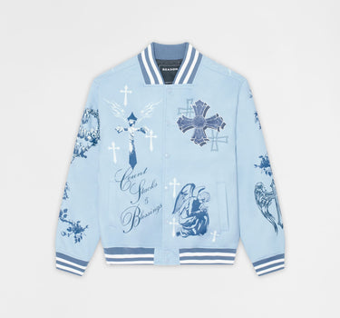 Chosen Wool Varsity Jacket - Light Blue