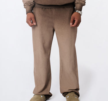 Washed Essentials French Terry Pants - Brown