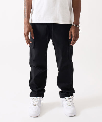 Utility Nylon Cargo Pants - Black