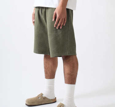 Washed Essential Shorts - Olive Green