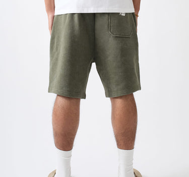 Washed Essential Shorts - Olive Green
