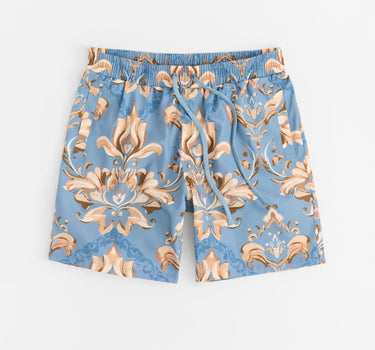 Royal Floral Woven Short  - Blue