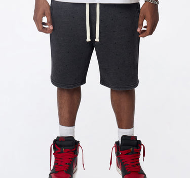 Washed Rhinestone Short - Black