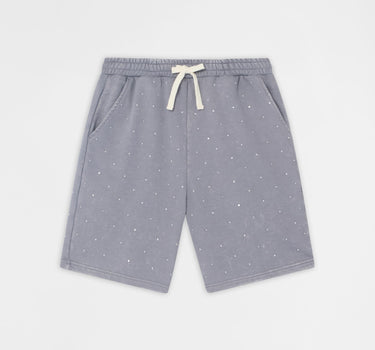 Washed Rhinestone Short - Grey