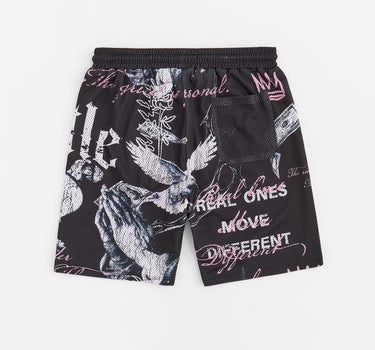 Hustle Real Ones Move Different Mesh Short - Black